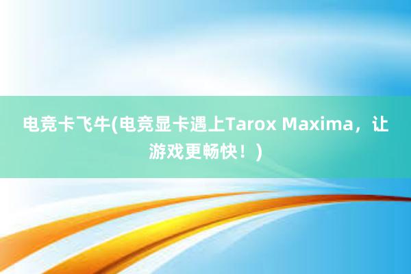 电竞卡飞牛(电竞显卡遇上Tarox Maxima，让游戏更畅快！)