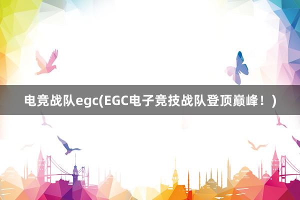 电竞战队egc(EGC电子竞技战队登顶巅峰！)