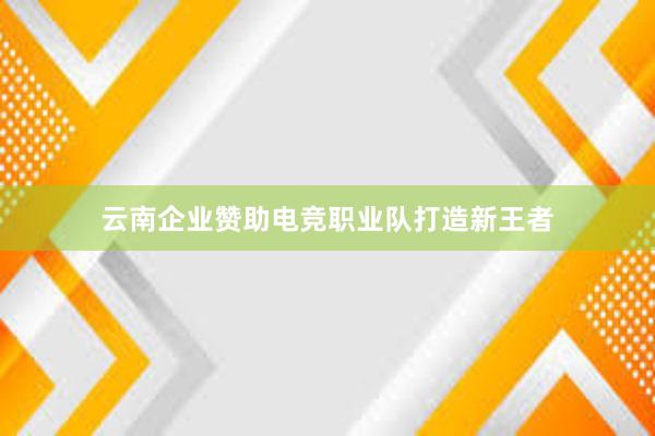 云南企业赞助电竞职业队打造新王者