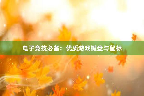 电子竞技必备：优质游戏键盘与鼠标