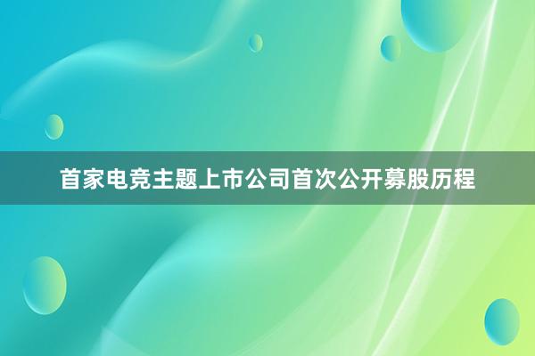 首家电竞主题上市公司首次公开募股历程